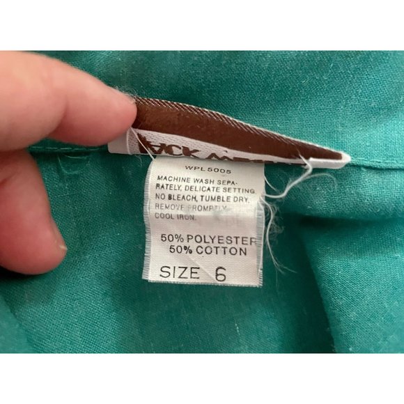 Vintage Jack Winter Short Sleeves Shirt Top in Green size S 6 retro 70s Women's - Picture 9 of 10